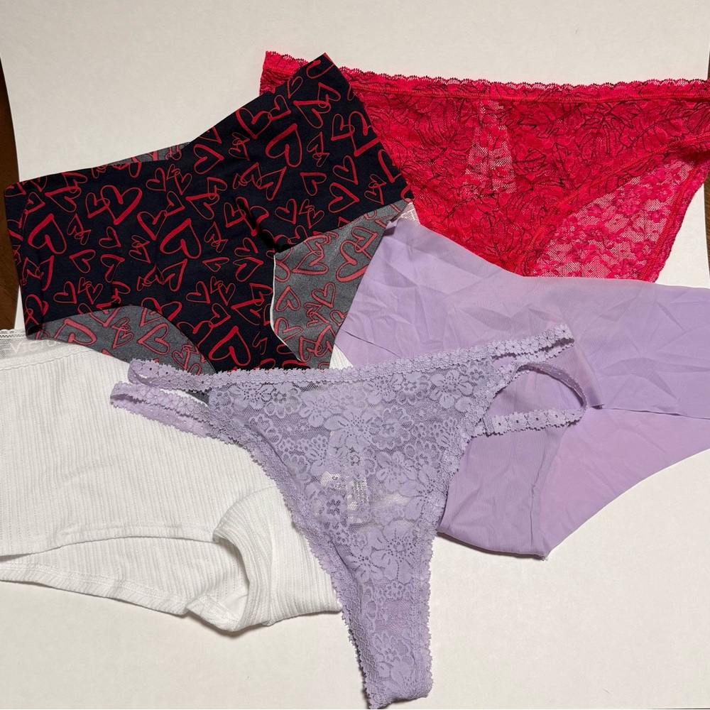 Victorias Secret/PINK Lot of 5 Panties Size L - cheeky, shortie, thong & bikini